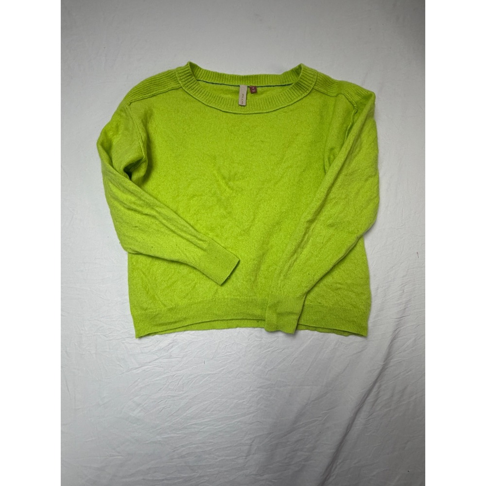Pilcro and the Letterpress 100% Cashmere Sweater Neon Lime Green XS